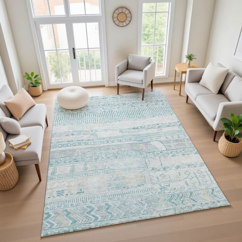 Premium Washable Super Soft Modern Global Mayfield Rug