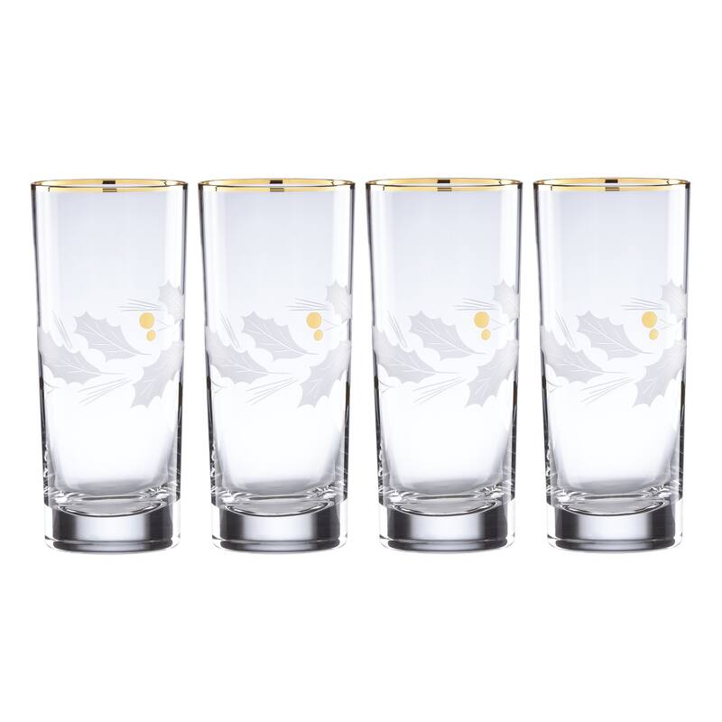 Holiday Gold 4Piece Highball Glass Set Bed Bath & Beyond 39678516
