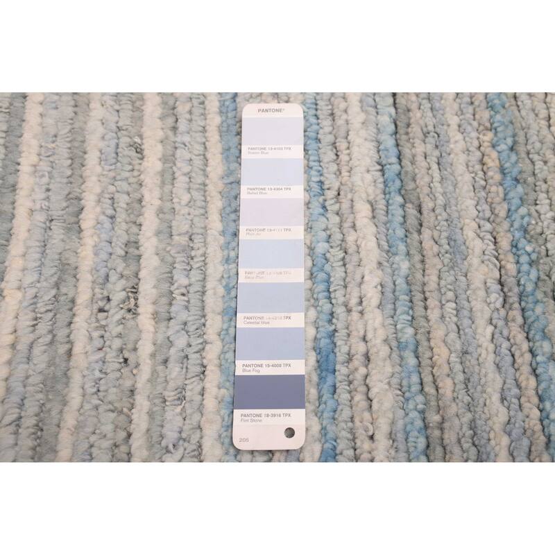 ECARPETGALLERY Hand-knotted Pak Finest Marrakesh Light Blue Wool Rug - 9'4 x 12'1