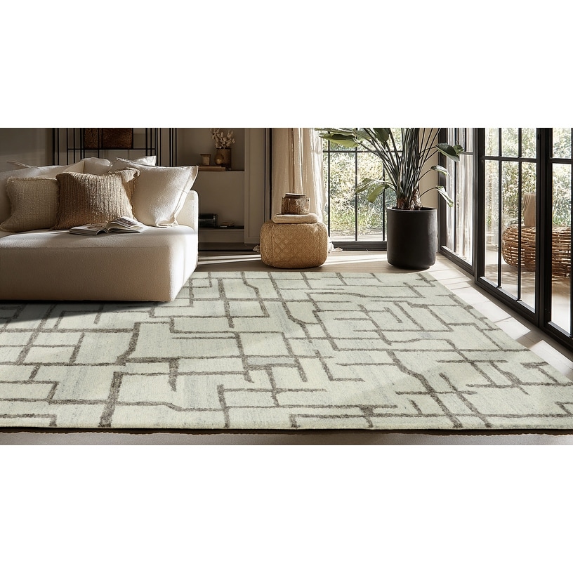 Alora Decor Arto Collection Wool and Tencel Area Rug