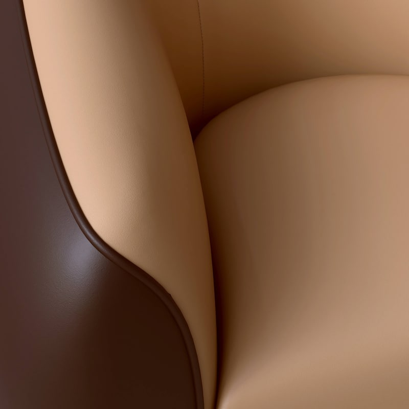 Single-Seater Sofa Armchair Upholstered in Vegan Leather with Metal Legs Opula Series by LeisureMod