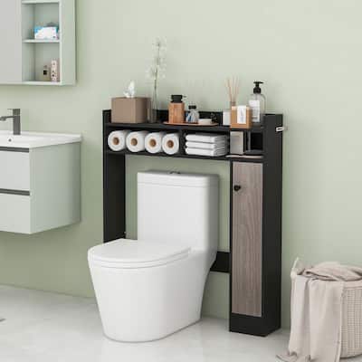 Over the Toilet Bathroom Cabinet Floor Adjustable Storage Organizer