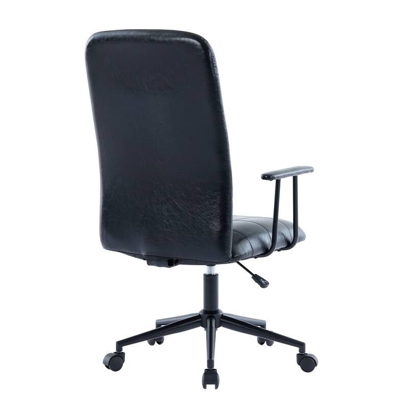 PU Leather Swivel Office Chair with Wheels, Ergonomic High Back Computer Chair, Home Office Chair with Adjustable Height