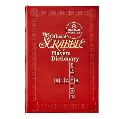 Graphic Image Scrabble Dictionary Coffee Table Book, Leather, Red