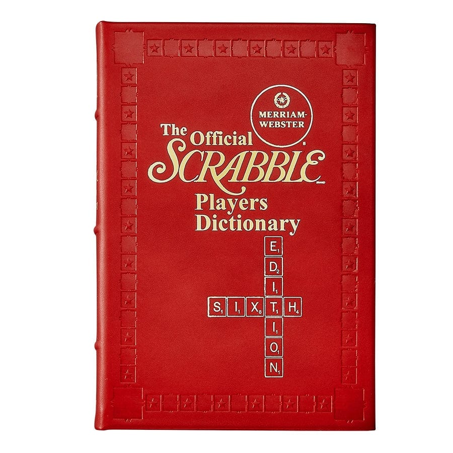 Graphic Image Scrabble Dictionary Coffee Table Book, Leather, Red