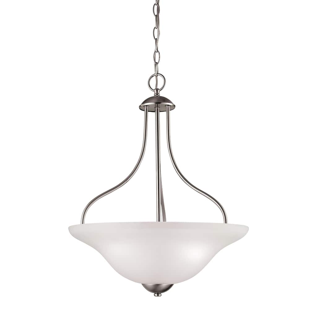 Conway 18-inch Wide 3-Light Pendant in Brushed Nickel - 18in W x 18in D x 25in H