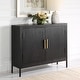 preview thumbnail 4 of 6, Uttermost Front Range Dark Oak 2 Door Cabinet - 40.25 W X 32.5 H X 11.625 D (in)