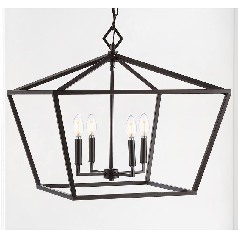 Floyd 4-Light Adjustable Iron Rustic Glam LED Pendant, by JONATHAN Y