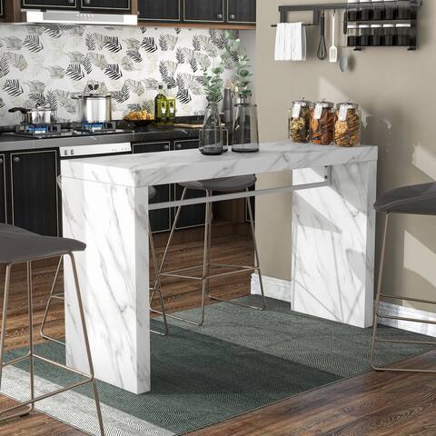 Amereti 60-inch Faux Marble Counter Height Table by Furniture of America