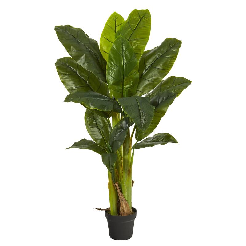 Artificial Banana Tree 4ft Real Touch Indoor Plant Decor - Green - 61 Inches and Over