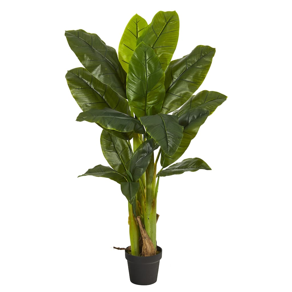 Artificial Banana Tree 4ft Real Touch Indoor Plant Decor - Green - 61 Inches and Over