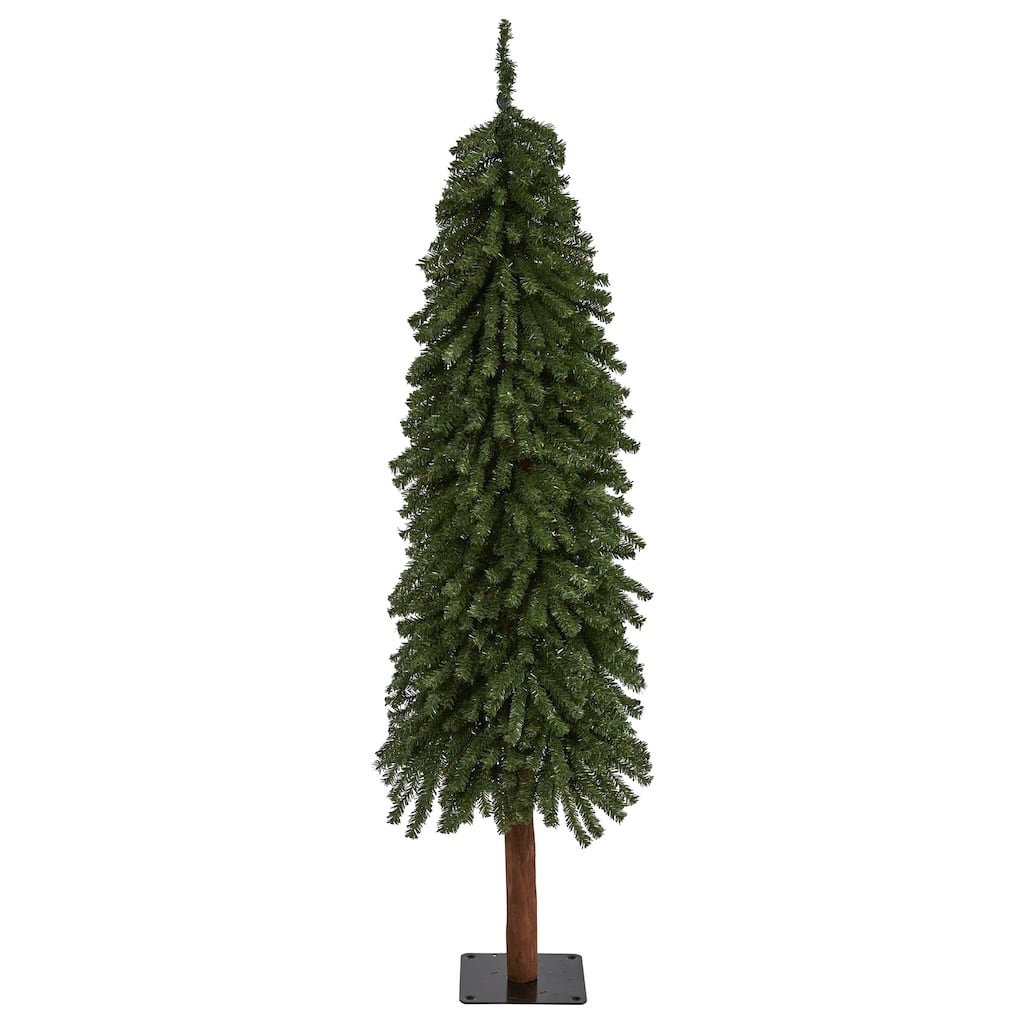 5' Grand Alpine Christmas Tree with 469 Branches on Natural Trunk - Green