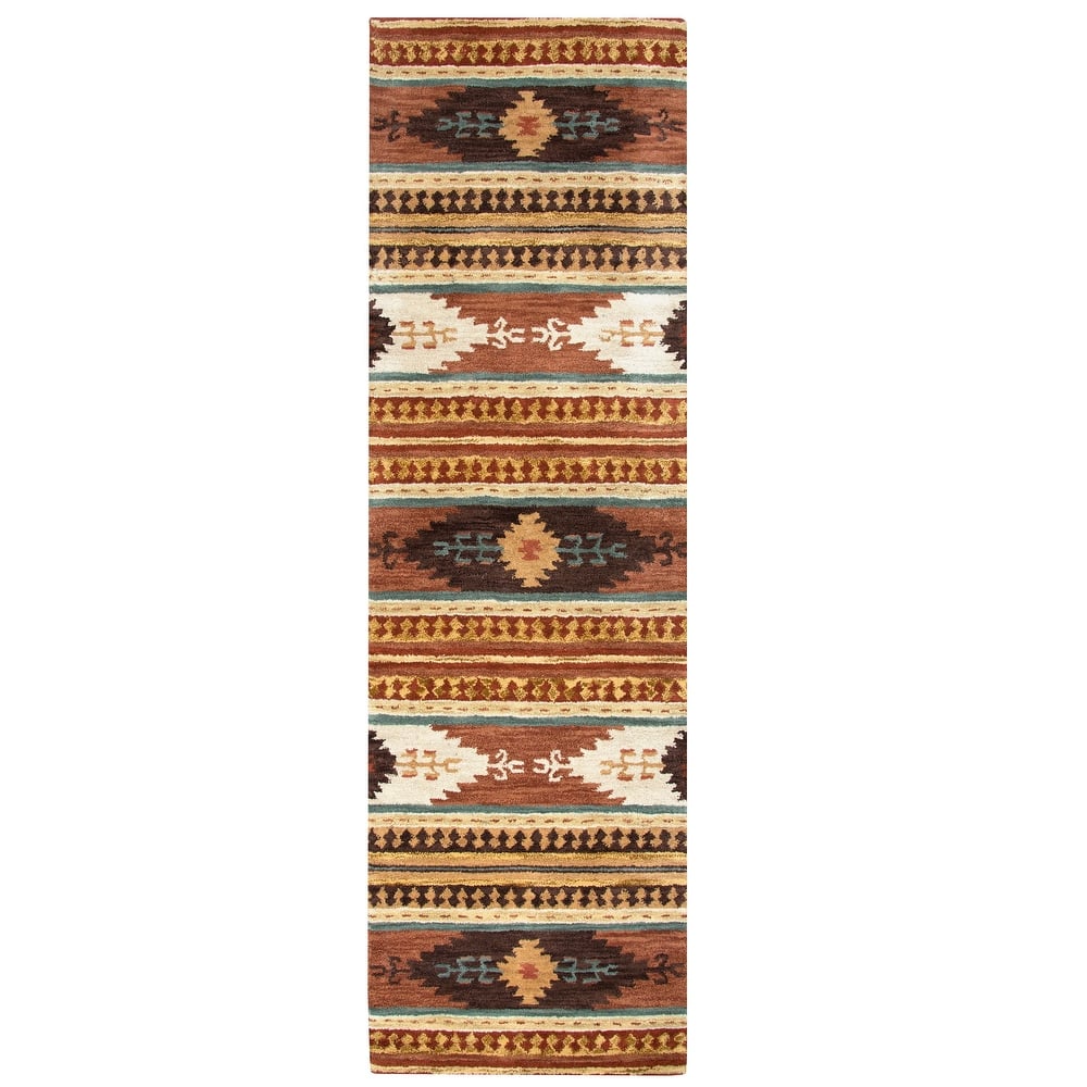 Alora Decor Ryder Rust, Tan, Ivory, and Grey Hand-tufted Wool Rug