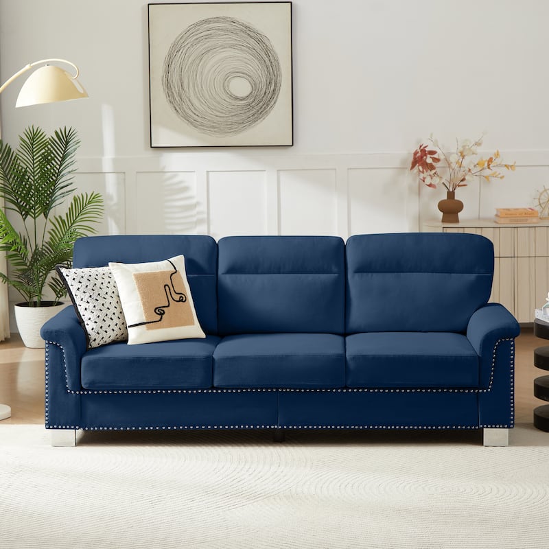 Modular Sectional Sofa, 102 Inch L Shaped Couch Set, 3-Seater Comfy Cloud Couches with Movable Ottoman, DIY Combination - Black 2