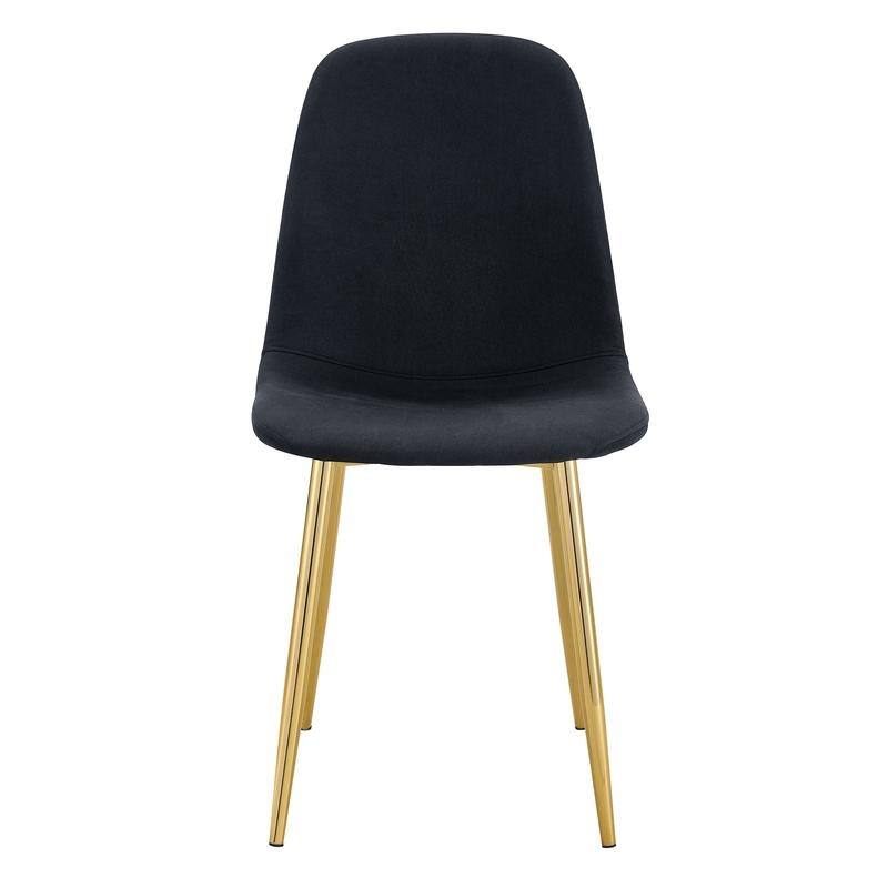 Set of 4 Modern Dining Chairs - Breathable Linen-Cotton Upholstery & Sturdy Integrated Metal Legs