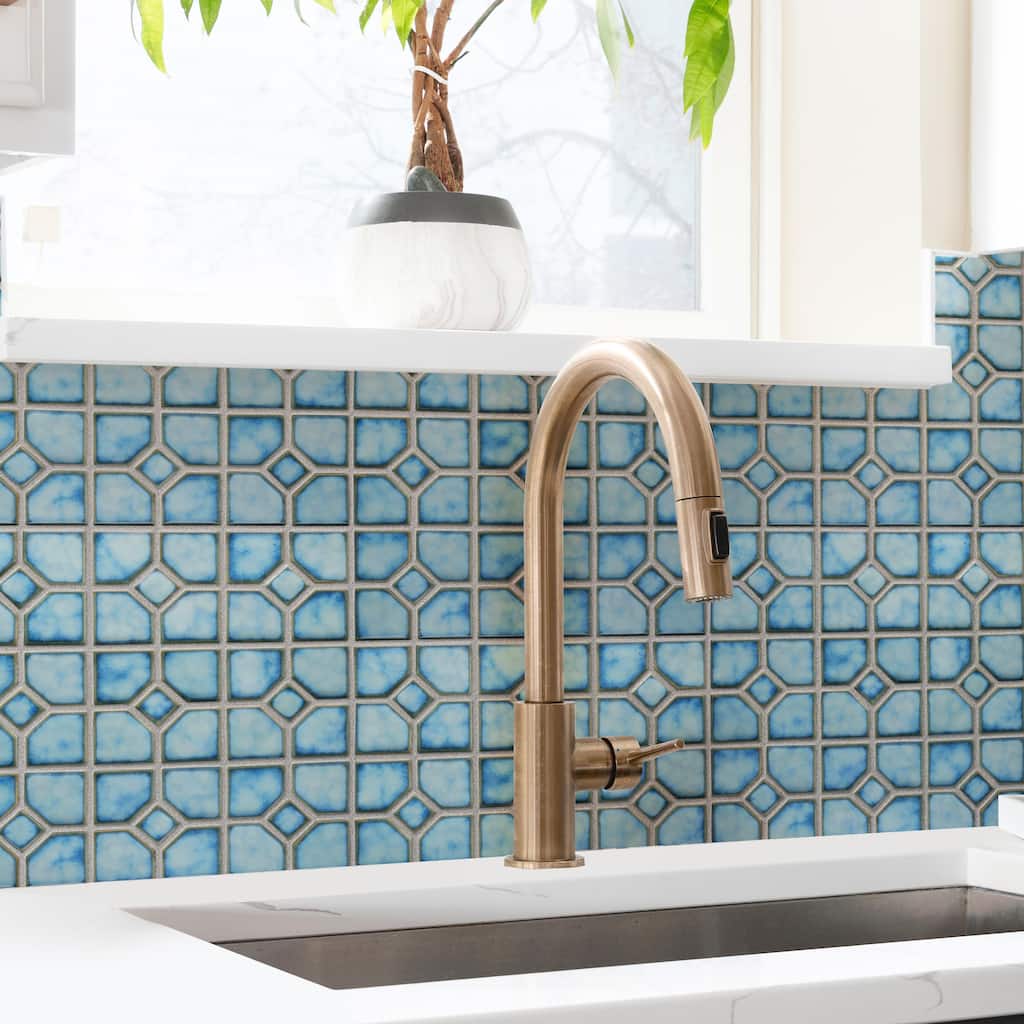 Merola Tile Hudson Oxford Marine 11-3/8" x 11-3/8" Porcelain Mosaic Floor and Wall Tile