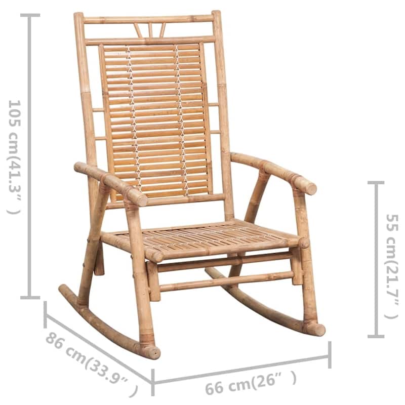 vidaXL Rocking Chair with cushion Bamboo