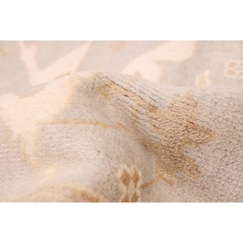 ECARPETGALLERY Hand-knotted Royal Oushak Light Grey Wool Rug - 7'11 x 10'0