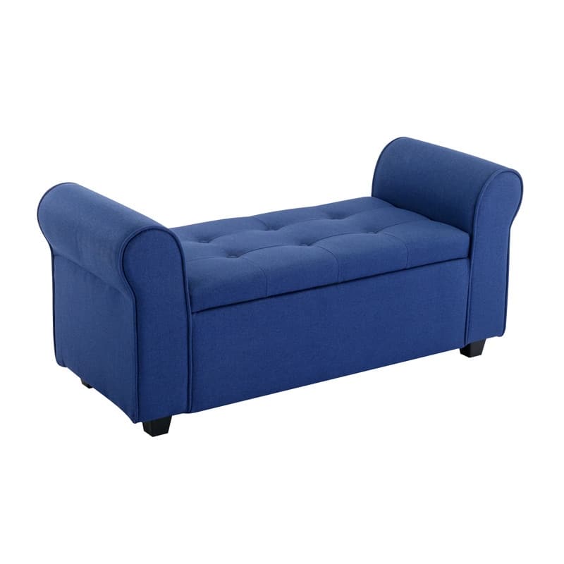 Porthos Home Tufted Fabric Flip Top Storage Bench with Arms