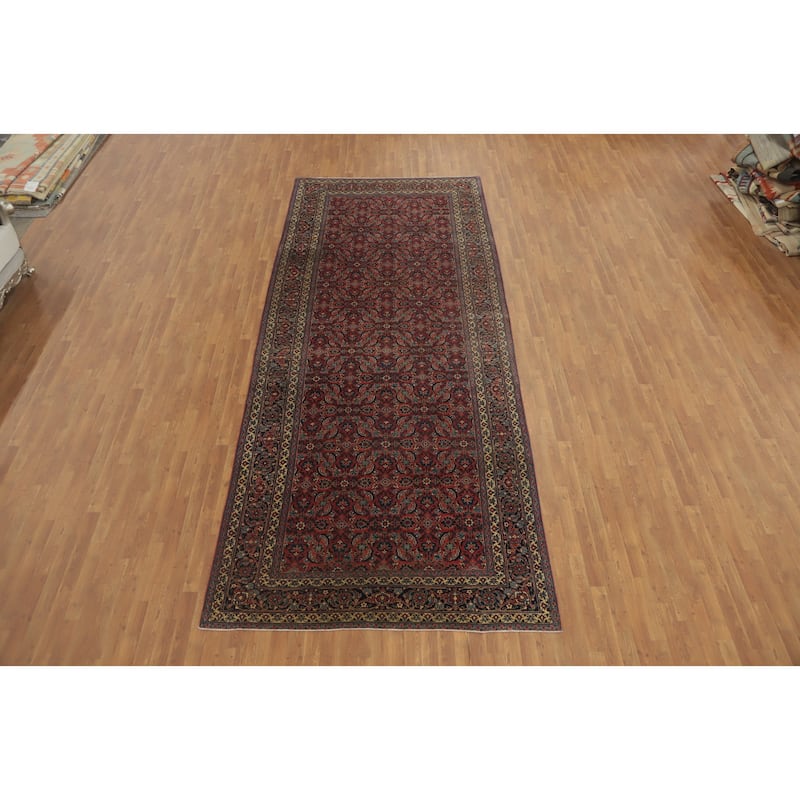 Hand Knotted Oriental Kork Wool Carpet Traditional Floral Oranges & Rust Tabriz Area Rug - 15' 0'' X 6' 2''