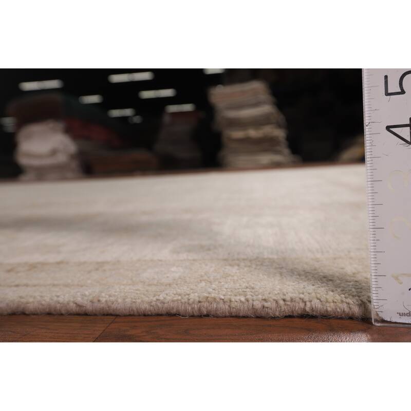 Earth Tone Vegetable Dye Oushak Area Rug Hand-Knotted Wool Carpet - 8'2"x 9'8"