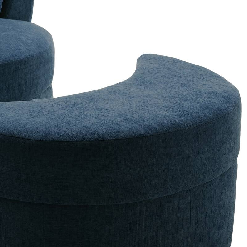 Modern Swivel Barrel Chair, Upholstered Swivel Accent Chair for Living Room