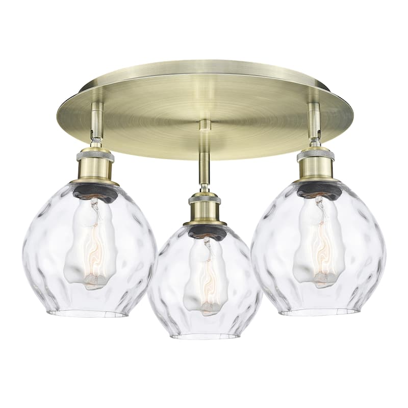 Innovations Lighting Waverly - 3 Light 18" Flush Mount - Antique Brass
