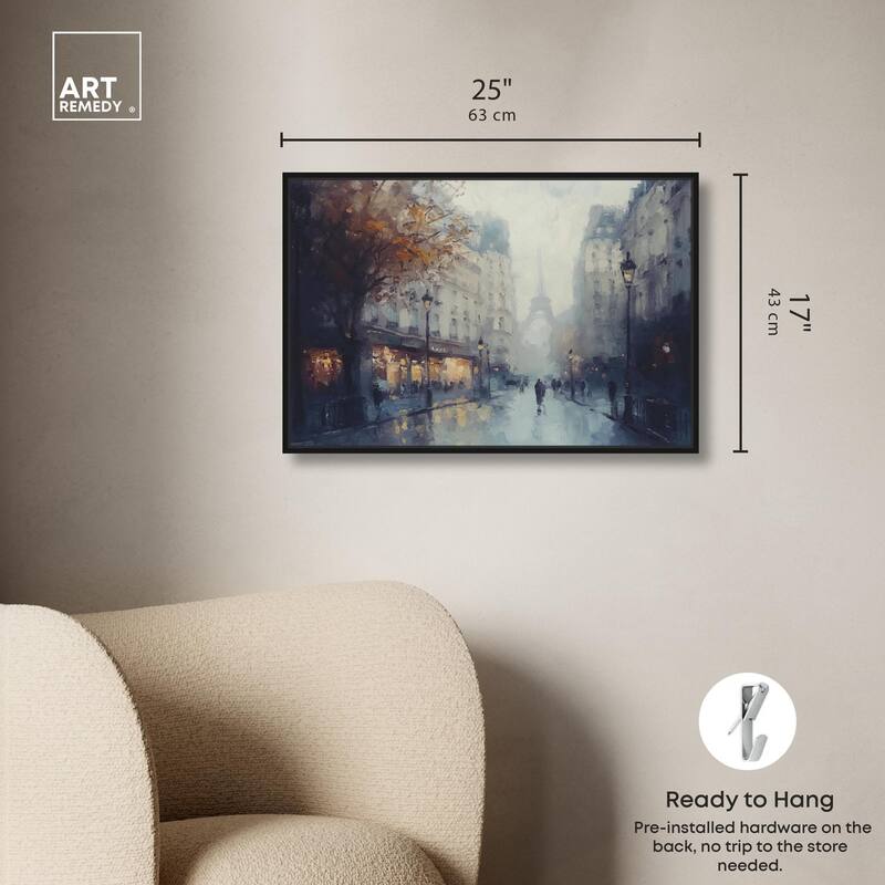 Foggy Paris Canvas by Art Remedy