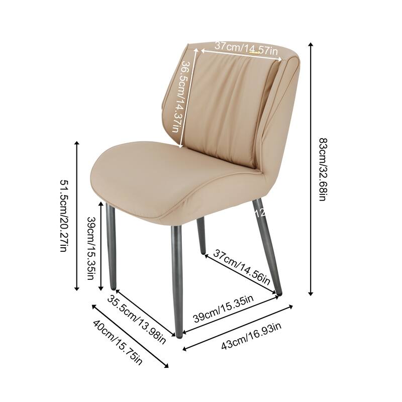 Upholstered Dining Chair Faux Leather Seat Side Chair