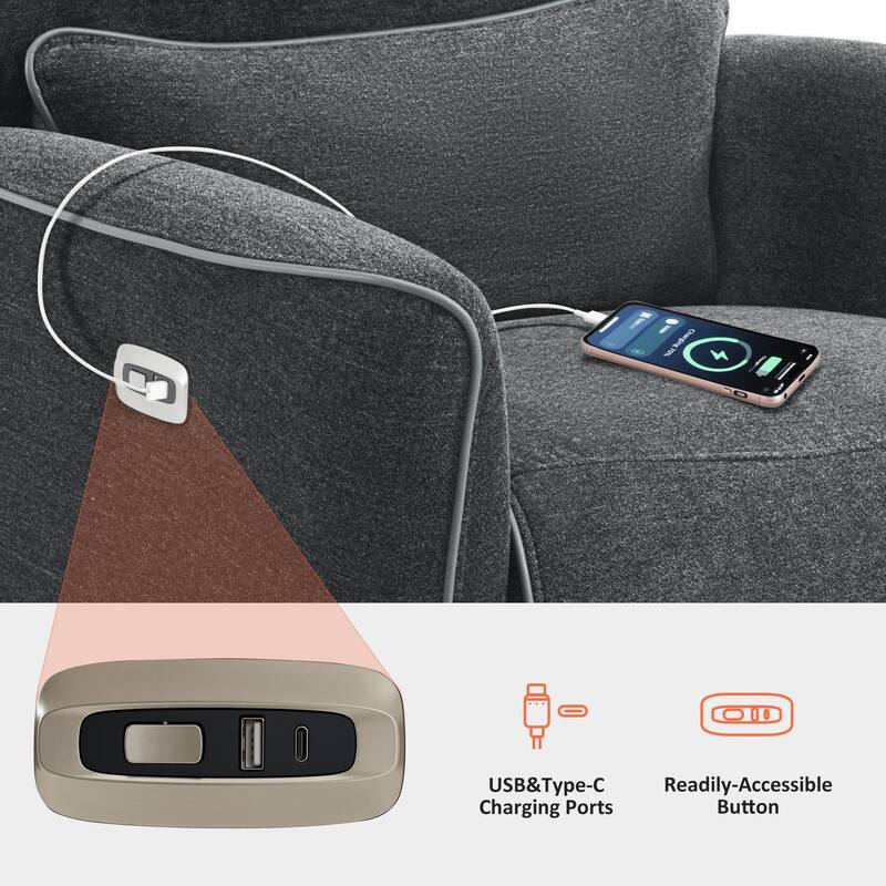 MCombo Power Swivel Rocker Recliner with Lumbar Support, Electric Nursery Glider Recliner Chair