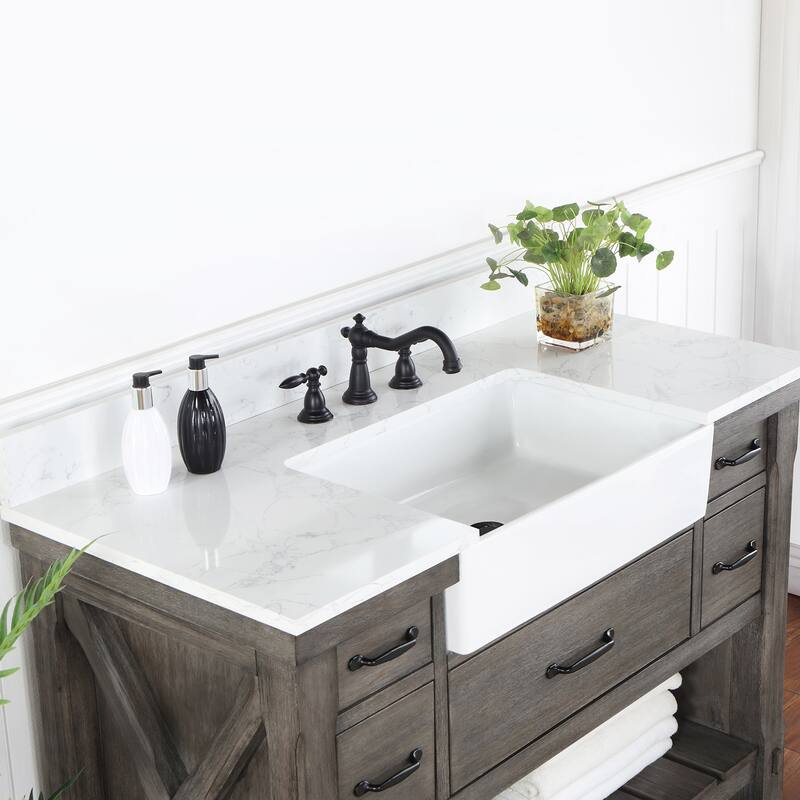 Villareal Bath Vanity with Composite Stone Top without Mirror