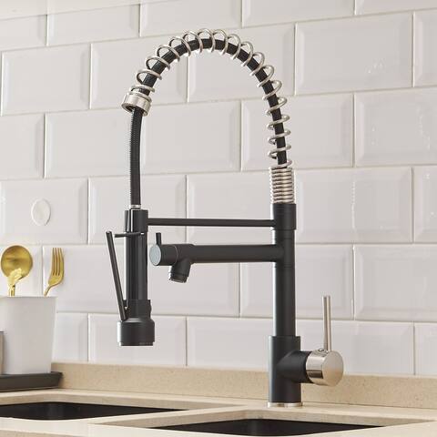 Single Handle Pull Down Kitchen Faucet with Lock Sprayer