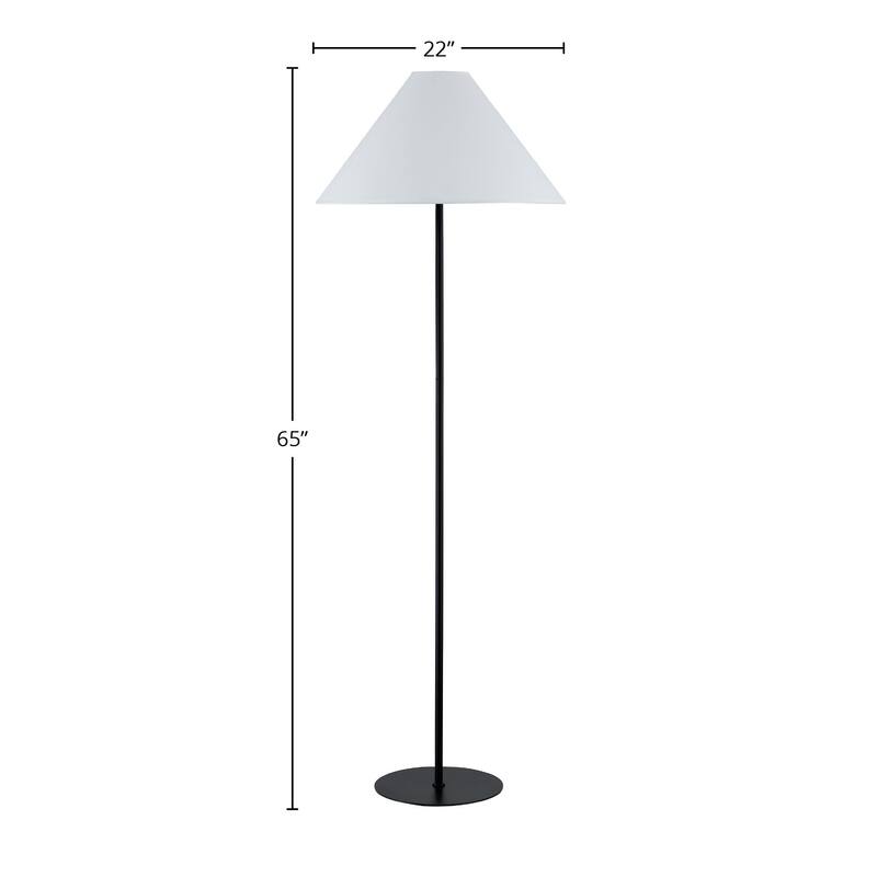 Brock 65" Floor Lamp with Linen Shade, Black