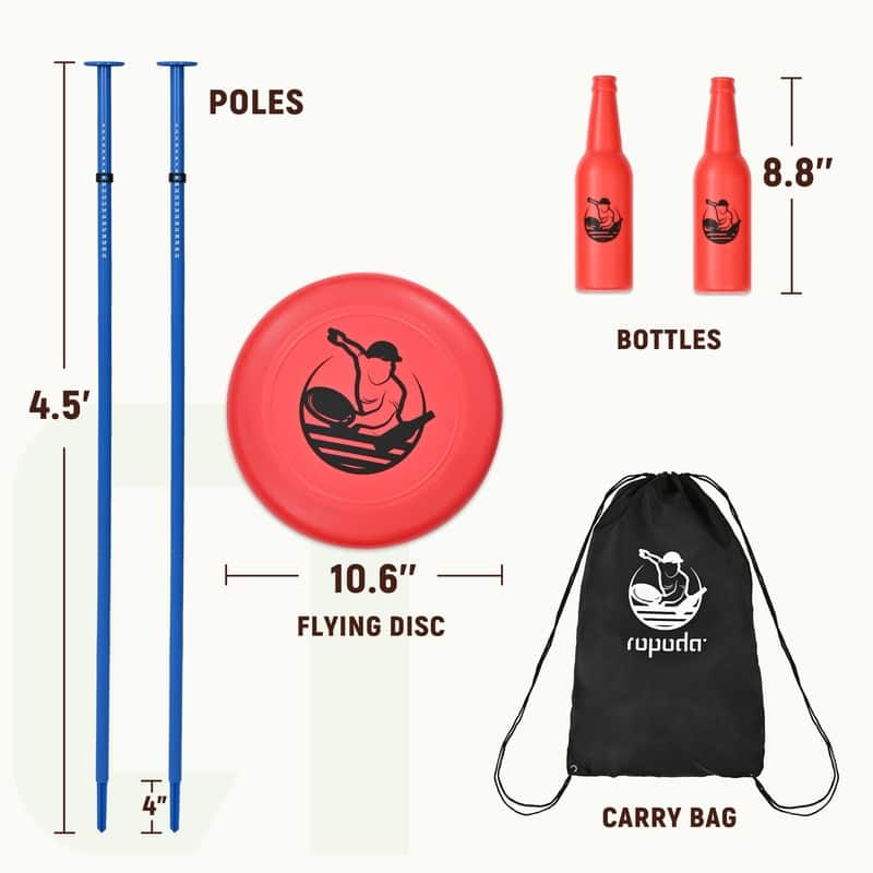 Outdoor Games Flying Disc Game Set, Fun Bottle Drop Yard Games