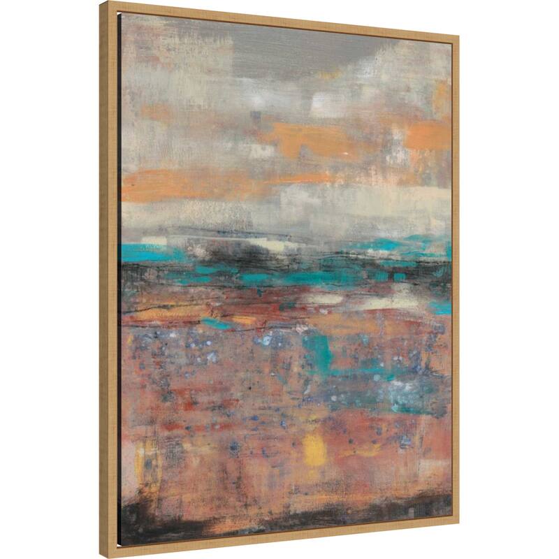 Teal Sunset No. 2 by Jennifer Goldberger (23 x 30 in.), Framed Canvas Wall Art Print