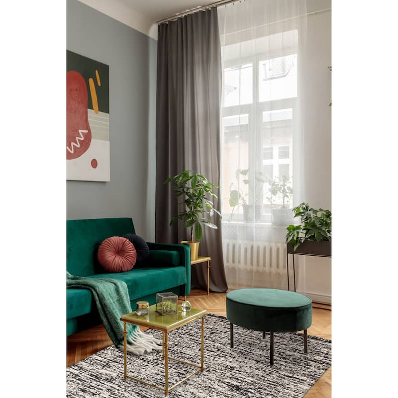 ECARPETGALLERY Braid weave Sienna Black Wool Rug - 5'2 x 7'6