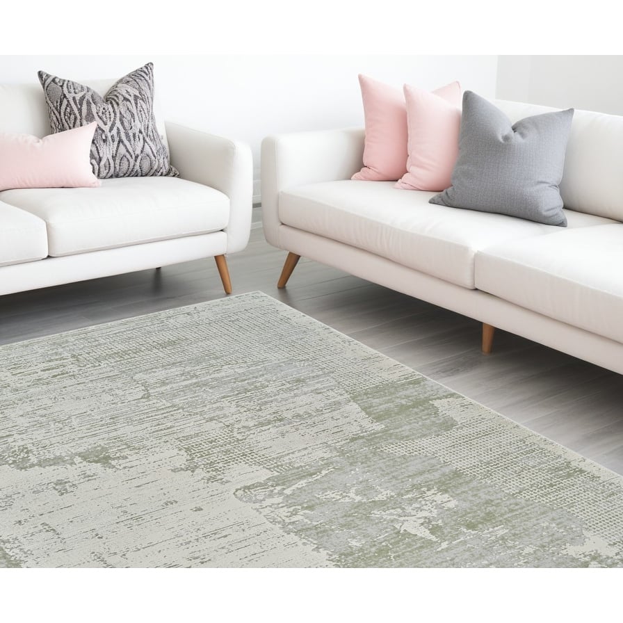 Biku Distressed Abstract Modern Stain Resistant Durable Area Rug By HomeRoots