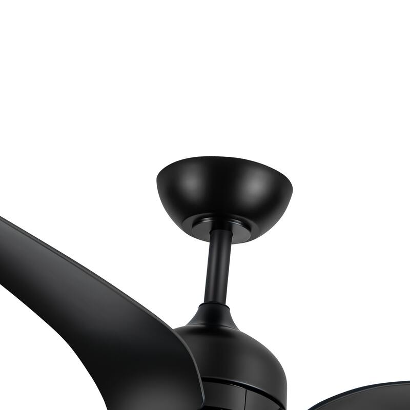 60" Black 3-Blade Ceiling Fan with LED Light Kit and Remote