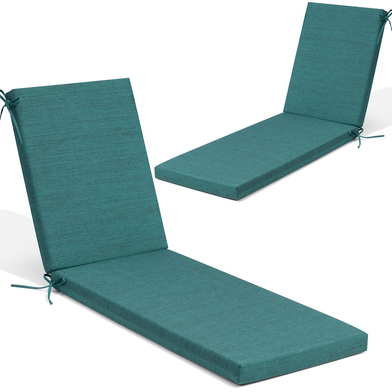 Outdoor Patio Chaise Lounge Chair Cushion - 2PCS - MALACHITE - 80 inches long