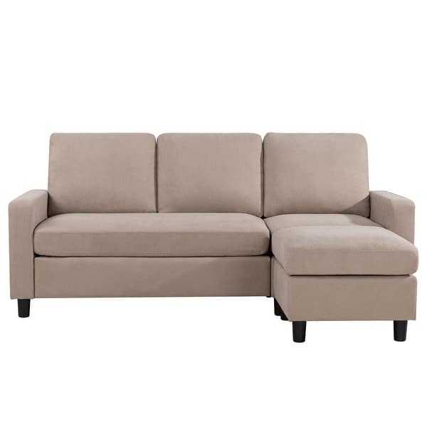 Sobaniilo Convertible Sectional Sofa Couch, Modern Linen Fabric L-Shaped 3-Seat (Dark Gray)