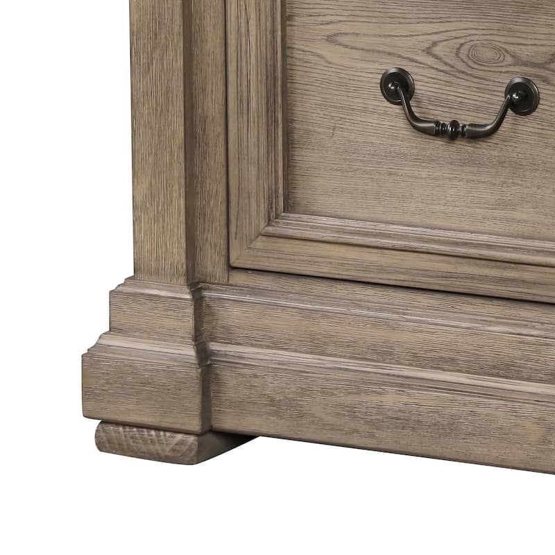 Furniture of America Wacine Weathered Grey Solid Wood 2-Drawer Nightstand (Set of 2)