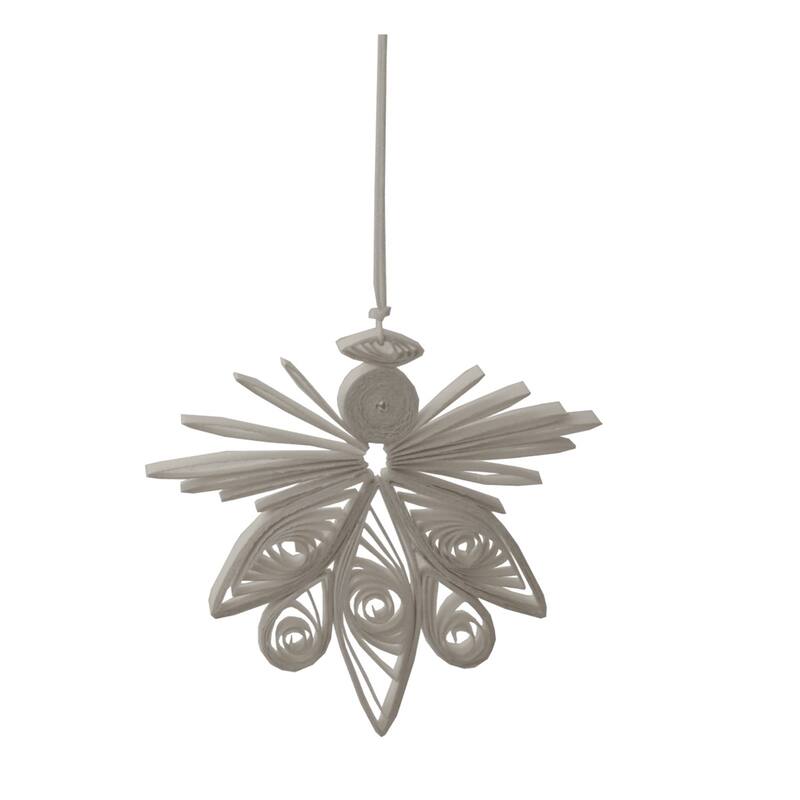 Handmade Angel Christmas Ornament - 3" - Off White