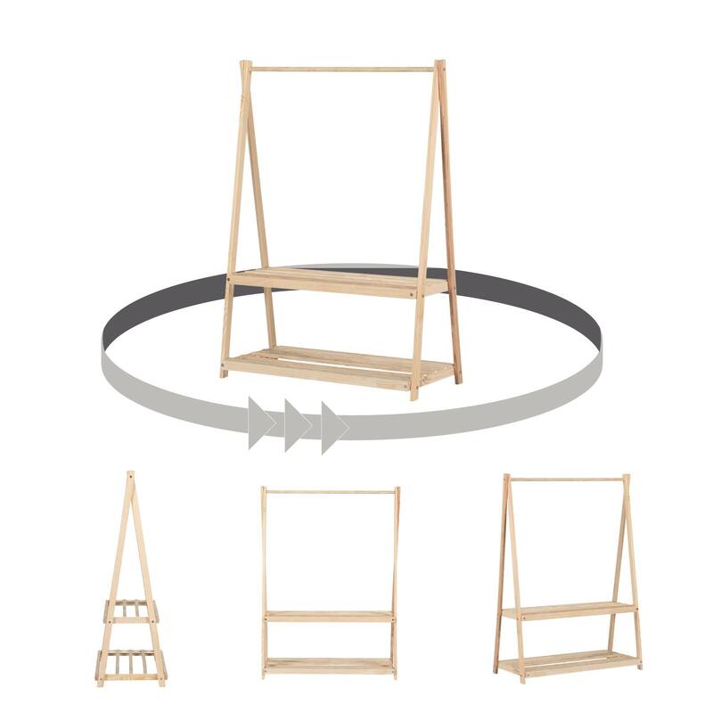 South Shore Sweedi Clothes Rack with Storage Shelves