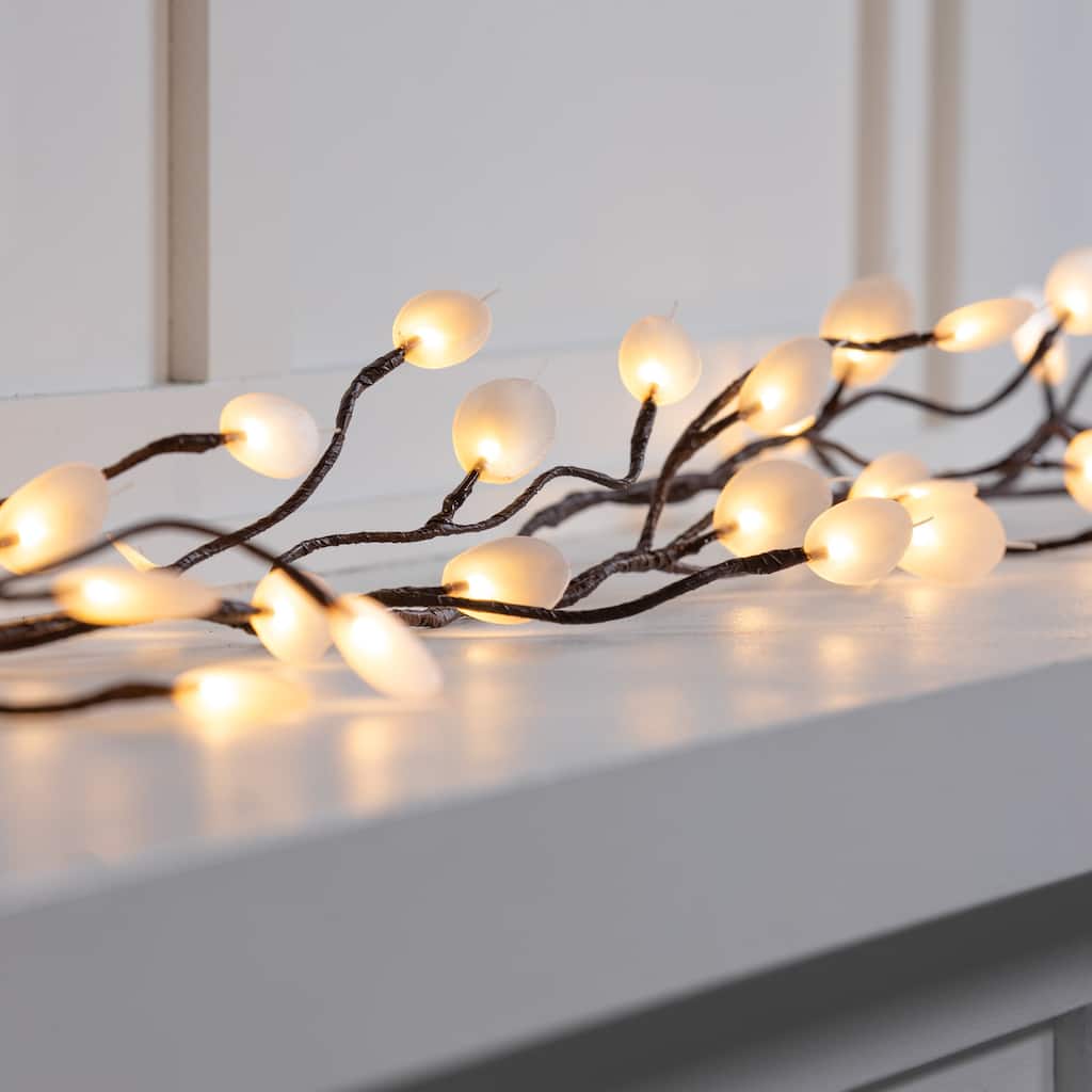 72 in. Indoor/Outdoor LED Silver Dollar Garland - 72 in