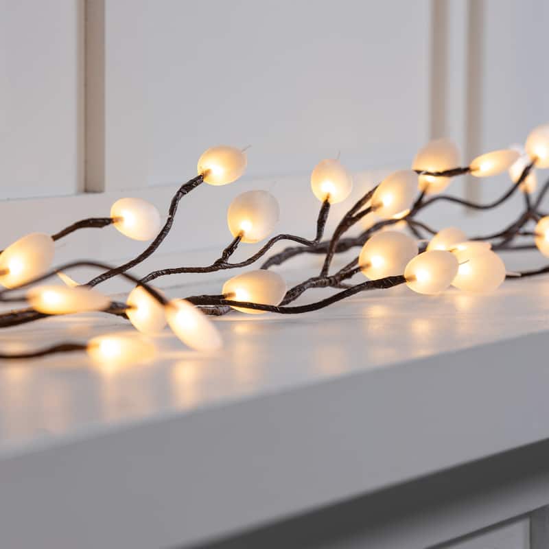 72 in. Indoor/Outdoor LED Silver Dollar Garland - 72 in