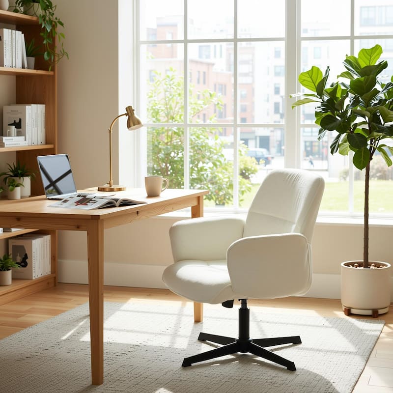 HomyLin Upholstered Accent Chair Swivel Side Chair with Armrest