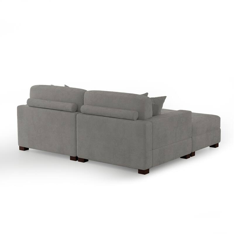 Modern Chenille Oversized Modular Sectional Sofa with 2 Ottoman
