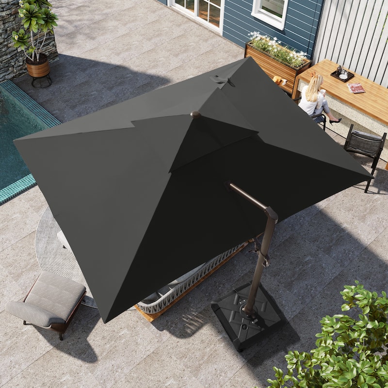 Pellebant 10 X 13 Feet Outdoor Cantilever Umbrella with Double Top