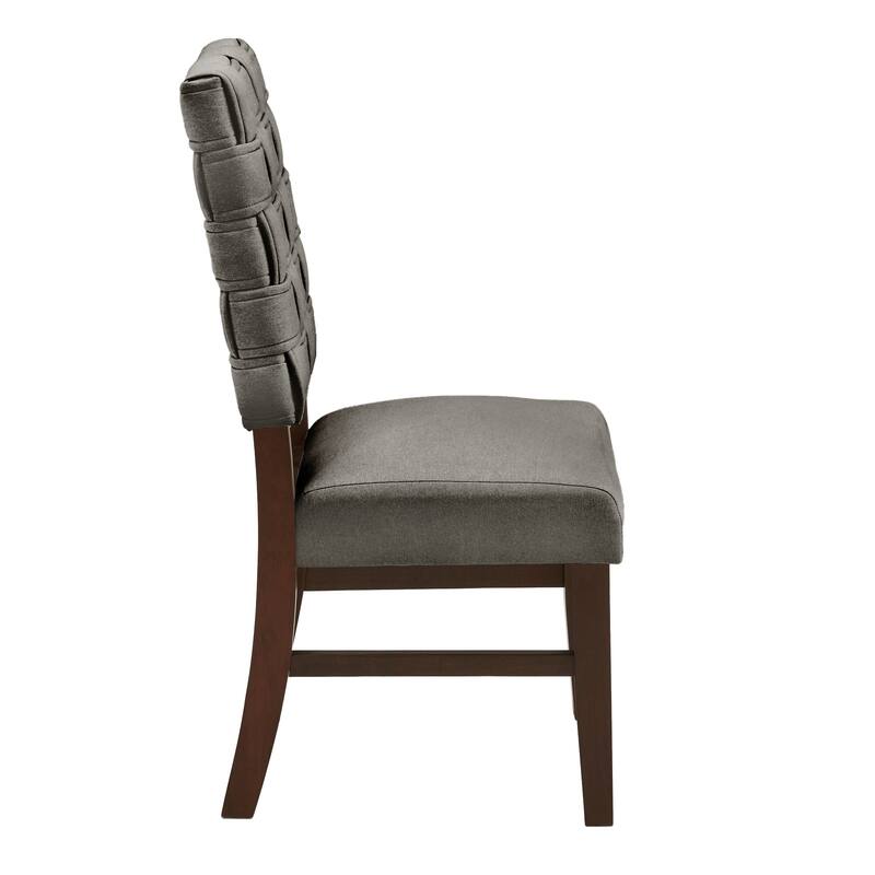 Orlo Walnut Finish Woven Back Dining Chairs (Set of 2) by iNSPIRE Q Modern