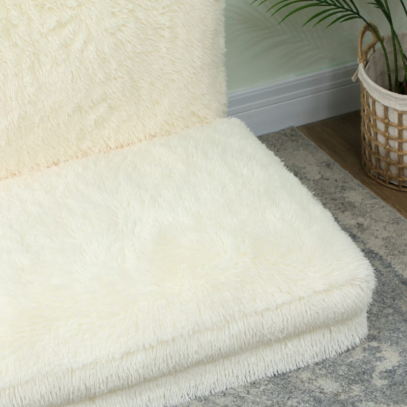 HOMCOM Bean Bag Floor Sofa Bed, Contemporary Plush Wide Folding Floor Mattress, Foam Filling Wall Couch Sleeper